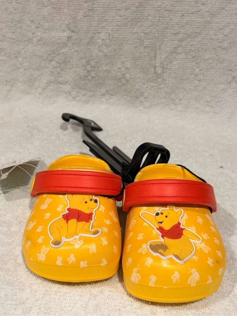 Disney Yellow Winnie the Pooh Kids Clogs with Red Strap
